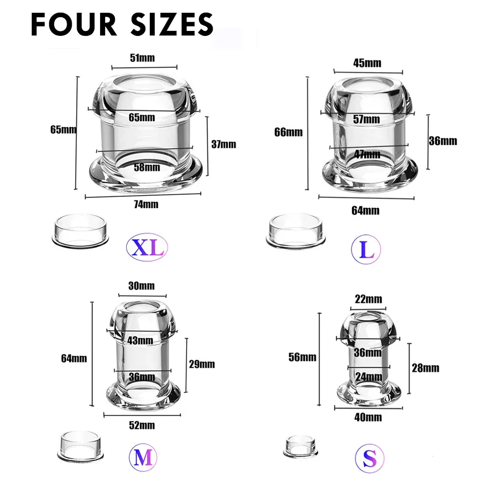 حبة شرجية شفافة للرجال والنساء ، لعبة للكبار ، منظار مجوف ، سدادة مؤخرة مستدقة بسدادة ، توسيع ، نفق ، تمدد شرج