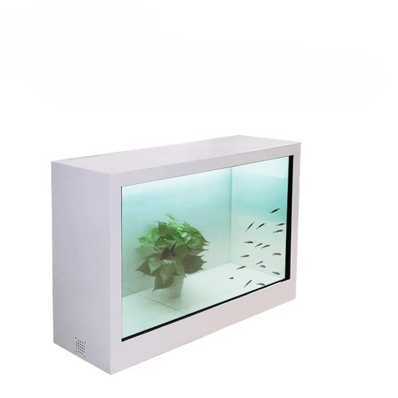 3D holographic interactive advertising machine multimedia touch LCD window transparent display cabinet all-in-one machine