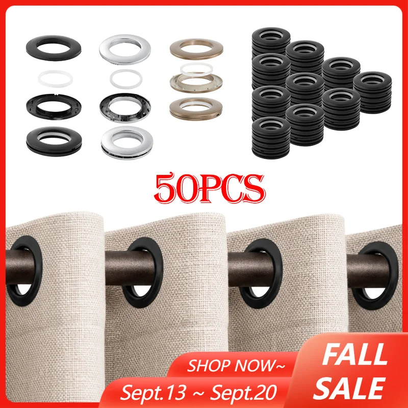 50PCS Curtain Eyelet Ring Inner Diameter 40mm Roman Rod Low-Noise Sliding Ring Curtain Grommets Curtain Accessories