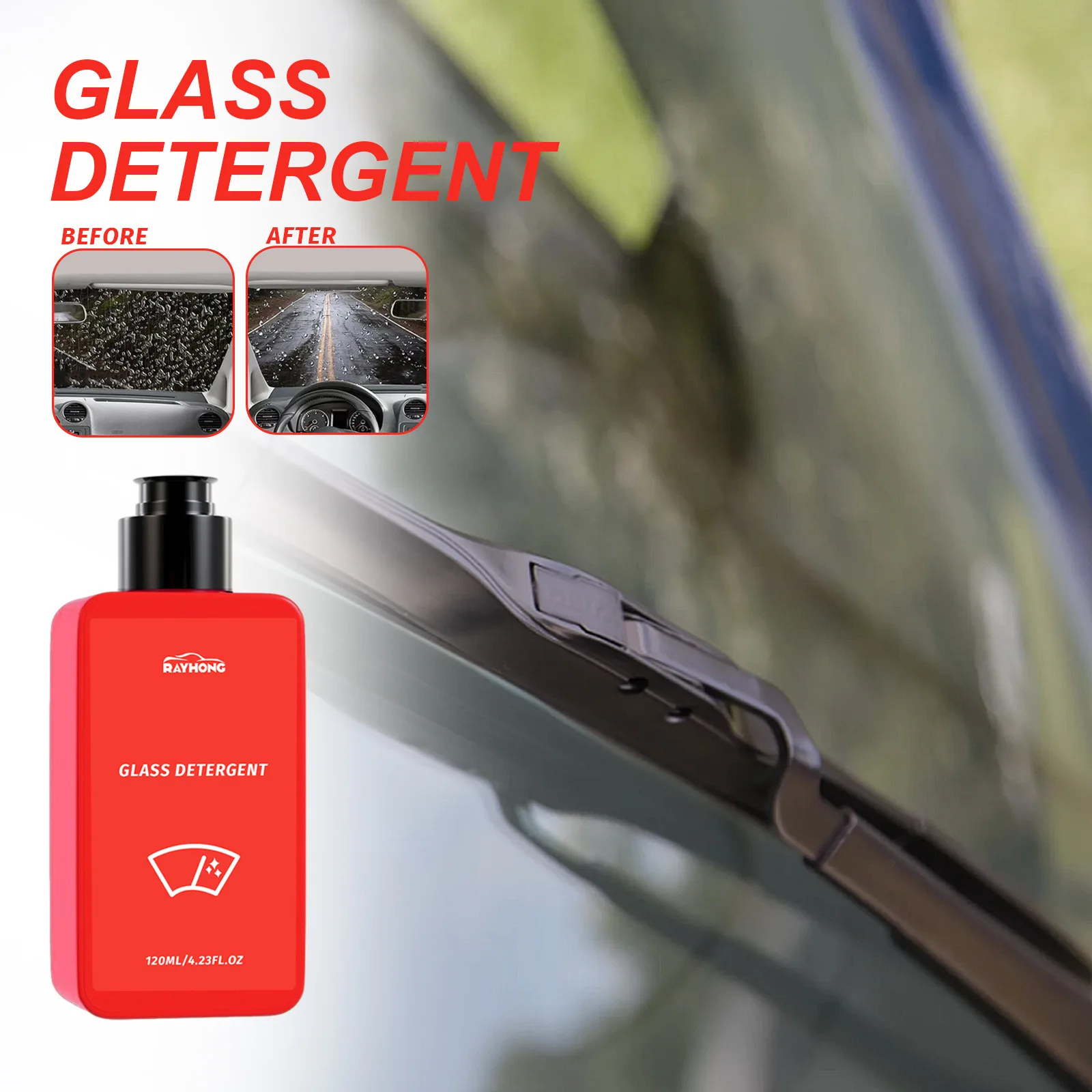 

Car Windshield Oil Film Cleaner - Helps Remove Stubborn Stains, Improves Visibility, Can Be Used in Wiper Tank for Easy Cleaning