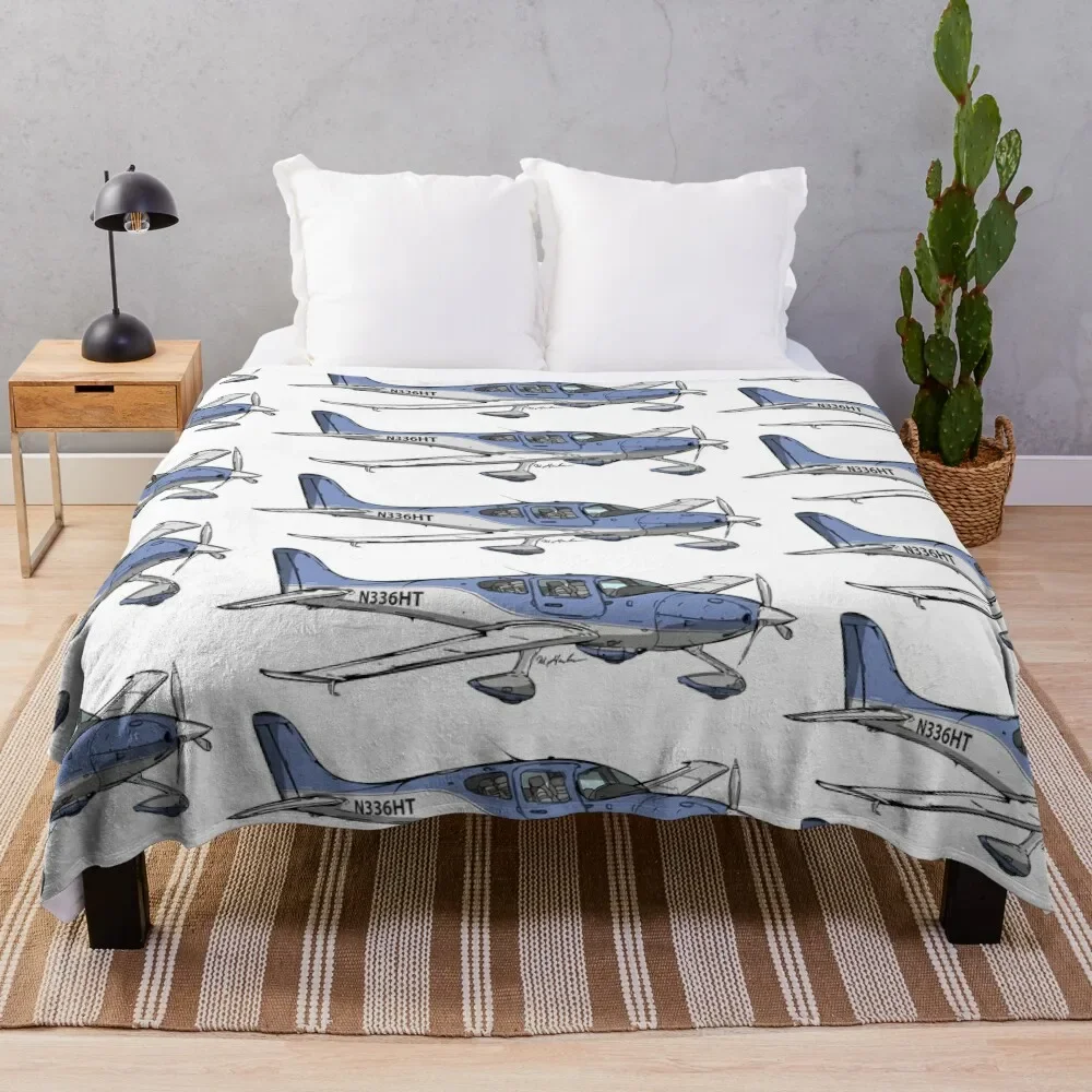 

Cirrus SR-22 N336HT Throw Blanket Cozy Warm Blanket for Bed Room Decor