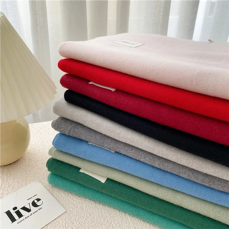 Artificial Cashmere Solid Tassel Scarf Shawl Autumn Winter Thickened Warm Neck Scarves Wrap Decoration for Women Men Neckerchief