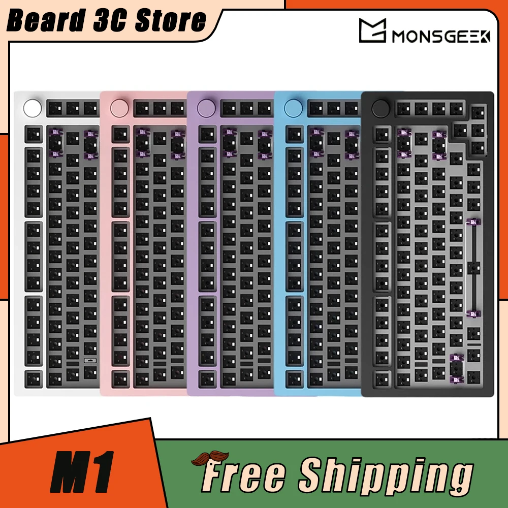 

MONSGEEK M1 Mechanical Keyboard Aluminium Alloy Multifunctional Knob RGB Three Mode Wireless Gaming Keyboard 6000mAh Pc Gamer