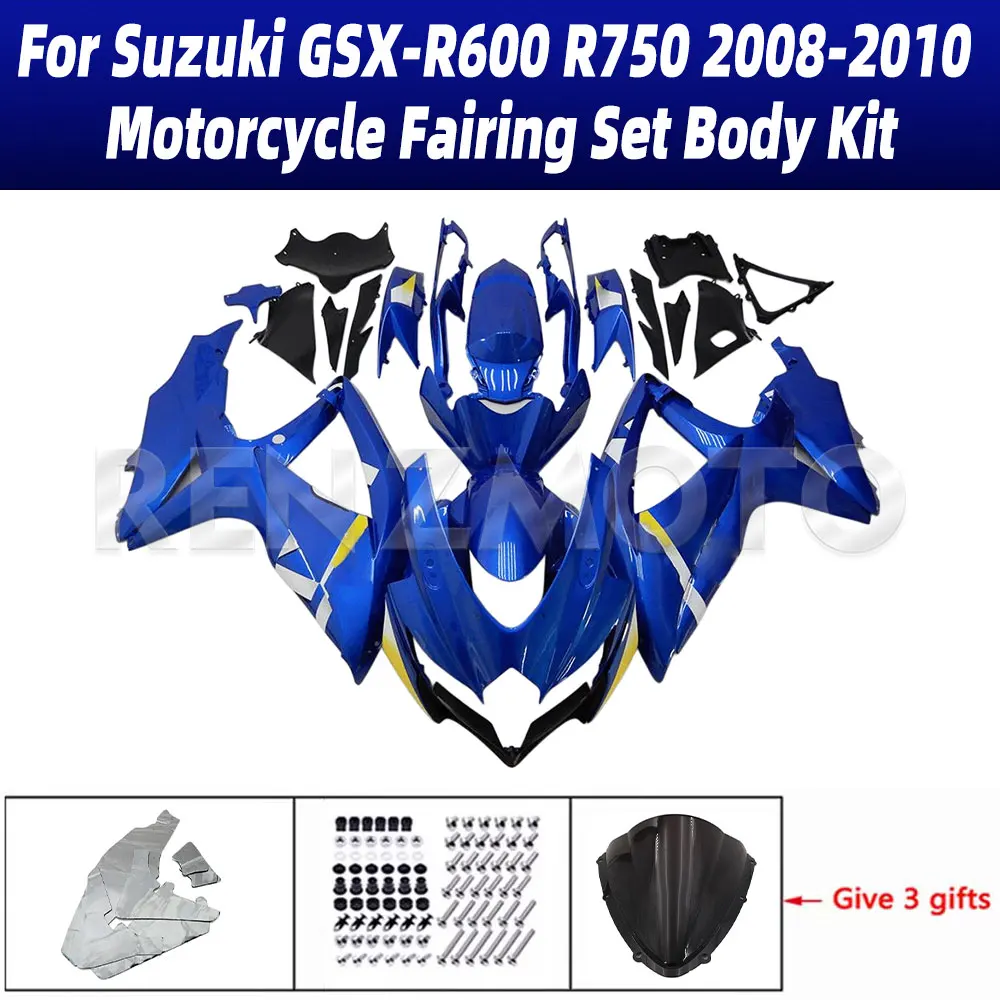 

For Suzuki GSX-R600 R750 2008-2010 K8 K9 K10 Motorcycle Set Body Kit Fairing Plastic Accessories Injection Bodywork S0608-118a