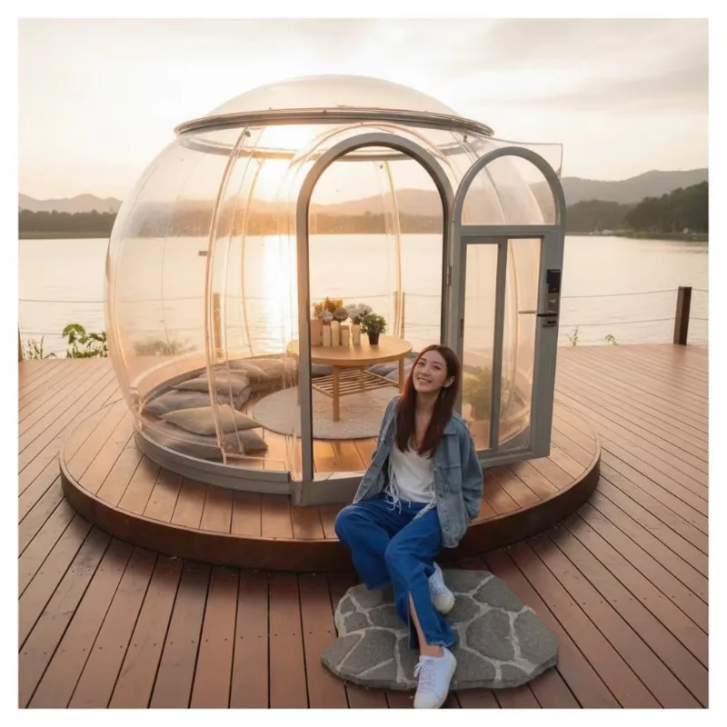 Full House Outdoor See Through Bubble Tent Clear Igloo Best Geodesic Dome House Detachable Inflatable Bubble House
