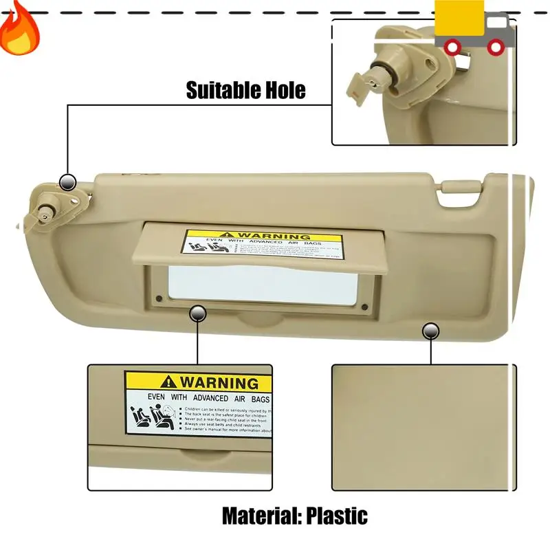 

83280-SNA-A01ZB Солнцезащитный козырек в сборе, бежевый для Honda Civic 2006-2011, автомобильный солнцезащитный козырек, зеркало для макияжа 83280SNAA01ZB