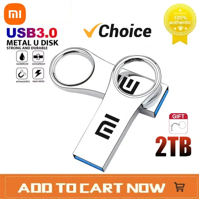 Xiaomi-Type-C USB Flash Drive para Celular, Memória Portátil, U Disk Interface, Pendrive de Alta Velocidade, Pen Drive, 2 TB, 1 TB