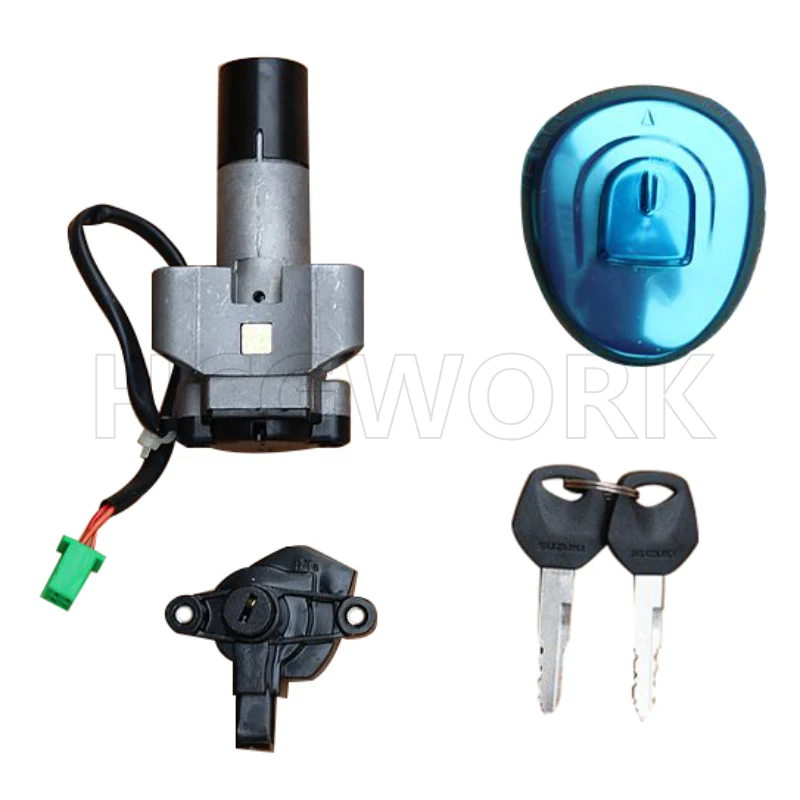 Motorcycle Accessories Door Lock Key Set Ignition Switch Side Cover Lock for Haojue Hj150-11a Hj125-18