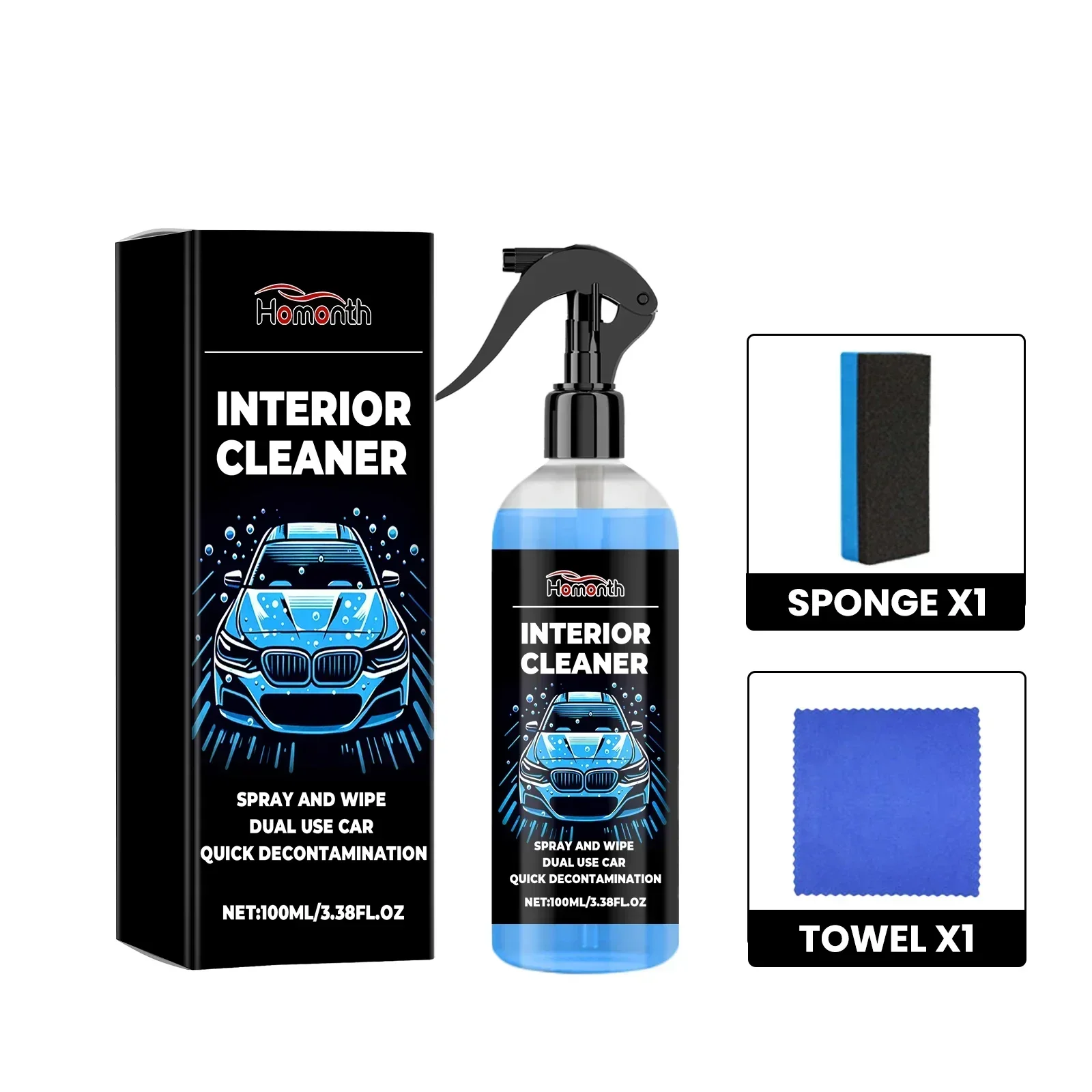 Homonth car roof cleaner, car interior fabric cleaner, maintenance, brightening, stain remover, refurbishing agent