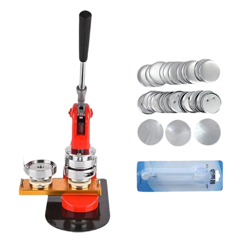 Manual Metal Badge Making Machine Kit Interchangeable Molds Button Machine