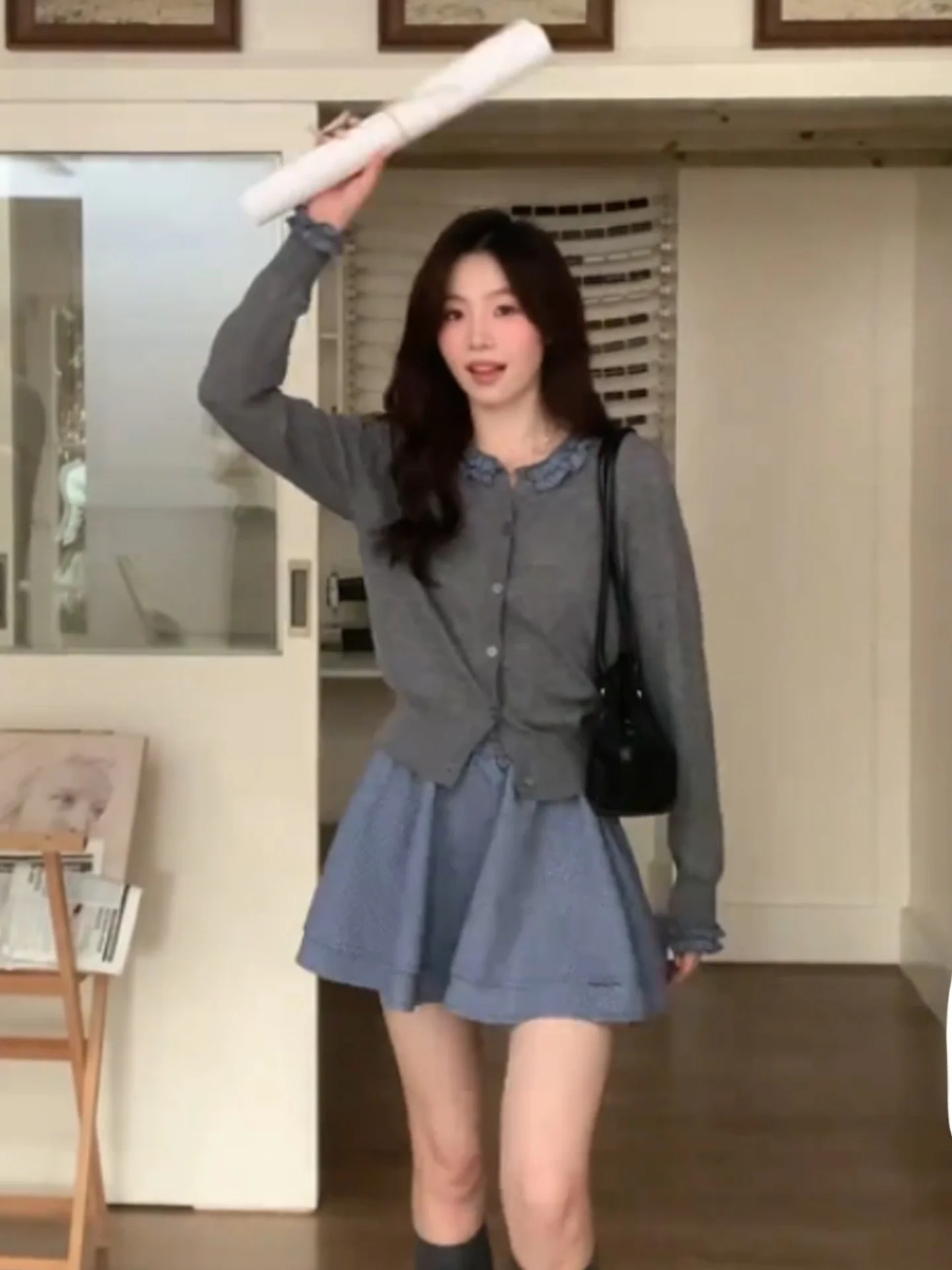 Early Autumn Single Button Long Sve Comfortable Korean Sle Knitted Top Slimming Commute Casual High End Faionable