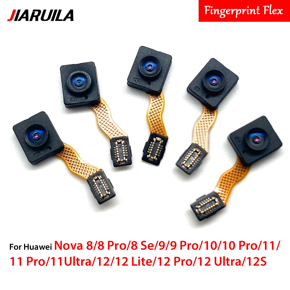 10Pcs , For Huawei Nova 8 Se 8 Pro 9 10 Pro 11 Ultra 12 Lite 12s Fingerprint Sensor Home Return Key Menu Button Flex Cable