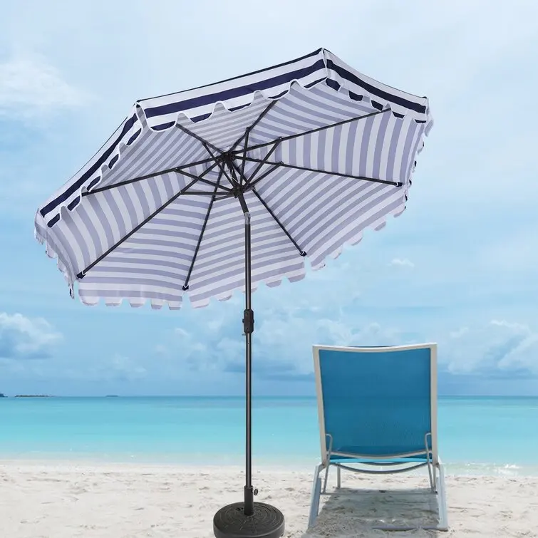 Outdoor shaking umbrella, garden parasol tilting sun umbrella, beach milk tea shop camping umbrella, wave edge shaking umbrella
