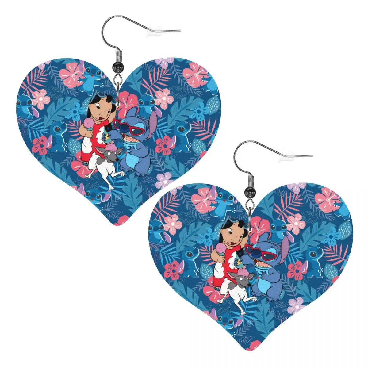 

Custom Stitch Manga Anime Leather Teardrop Earrings Fashion For Women Jewelry Accessories For Valentine's Day