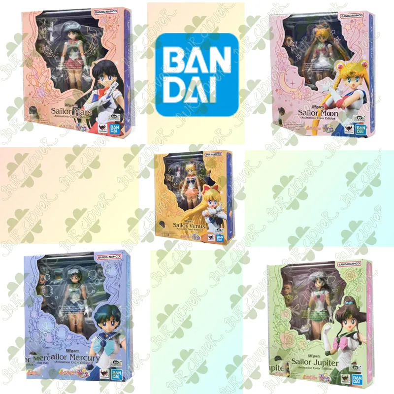 

Bandai Original SHF SAILOR MOON MERCURY VENUS JUPITER MARS ANIMATED VERSION Figures Toys For Boys /Girls /Kids /Christmas Gift