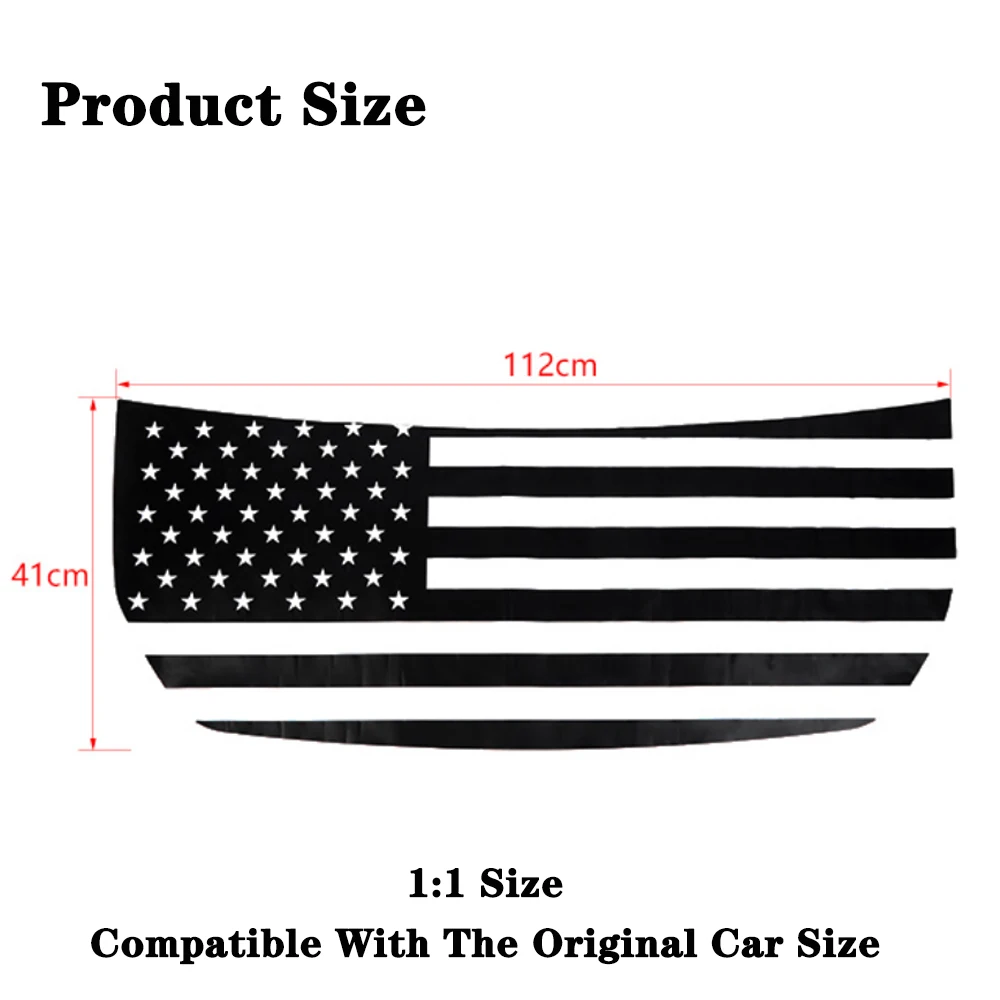 Car Front Hood Cover Sticker Strip Bonnet Bumper Decoration Decals Trim American Flags for Ford Bronco 2021 2022 2023 Accessory