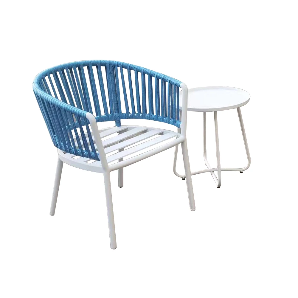 xx-Hotel Rope Furniture With Outdoor Dining Set Garden Dining Chair Restaurant Patio Furniture