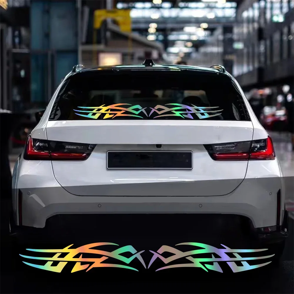 Tribal Flame Style Car Sticker Front Rear Windscreen Banner Vinyl Auto Decor Accessories For BMW Audi Tesla Seat Subaru Skoda