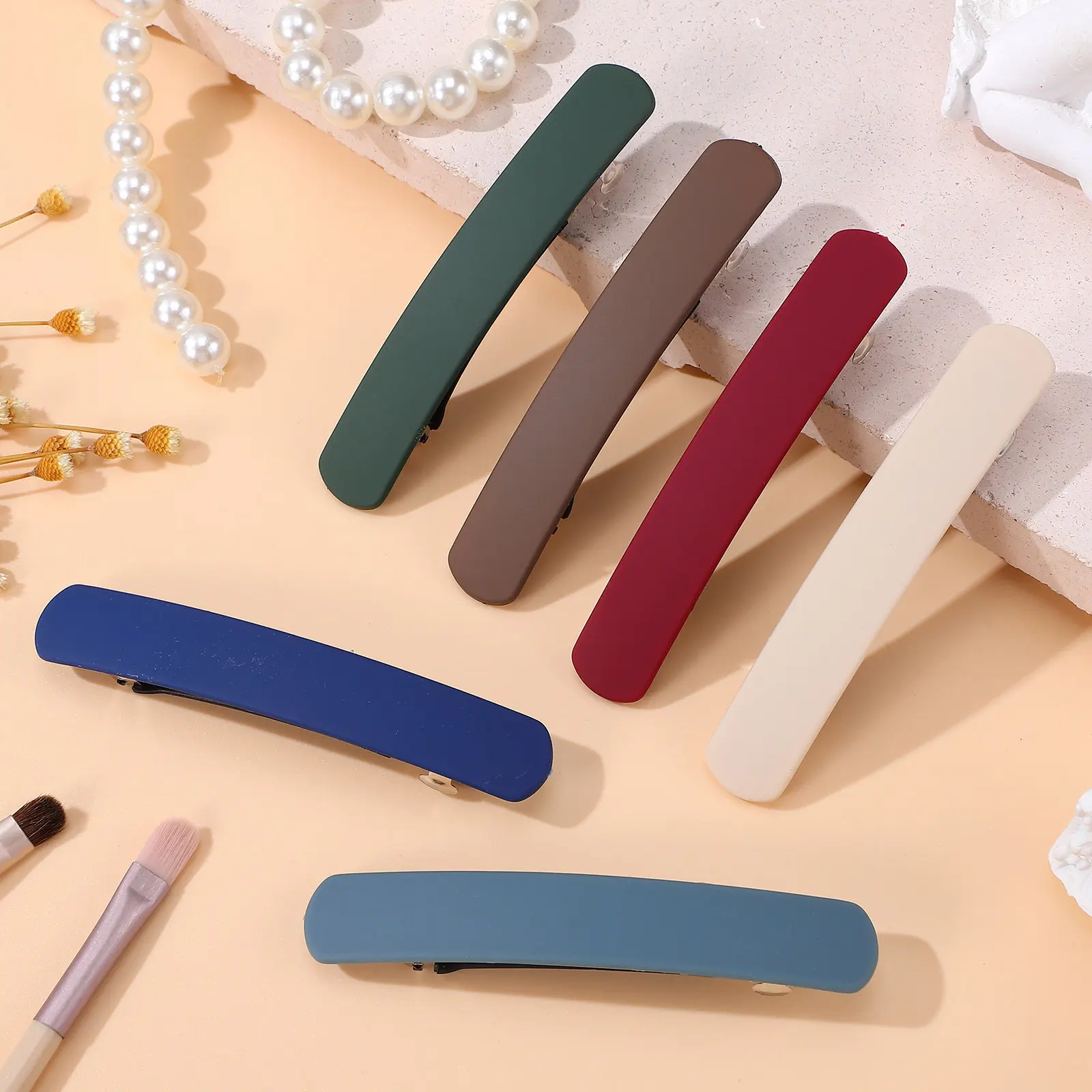 

12Pcs Matte Spring Hair Barrettes for Thick Grip Clips for Women Everyday Hairstyles Ponytail Barrette