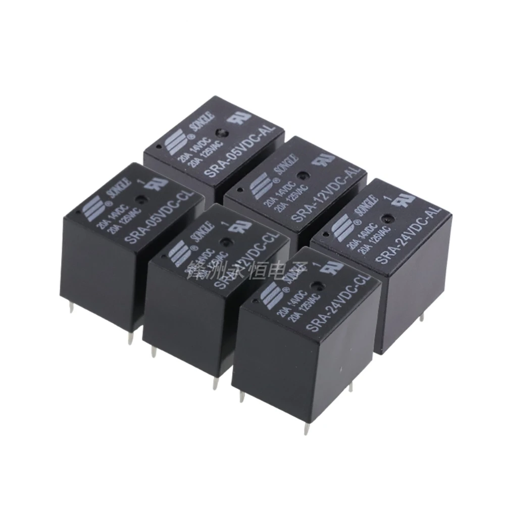 5PCS/Lot  Relay  SRA- 05V 12V 24VDC-AL-CL T74 20A  4/5PINS  Single Group Conversion Type