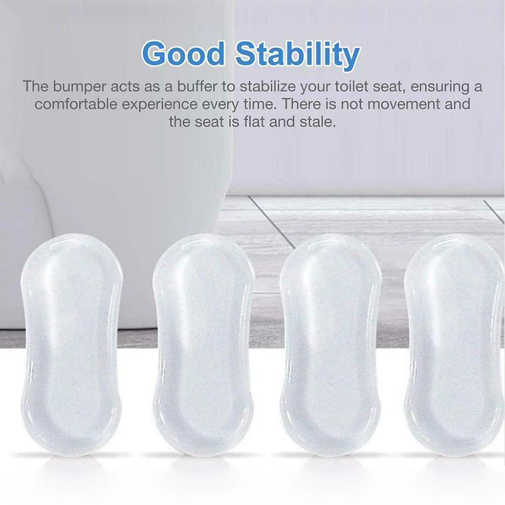 Bathroom Hardware Set of 5 Toilet Seat Bumpers and Buffers with Silicone Material for Secure Fit and Noise Reduction