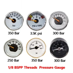 Air Mini Micro Pressure Gauge Manometre Manometer 1/8BSPP(G1/8),1/8NPT,M10,M8,300bar 350bar Hand Pump Valve Tool