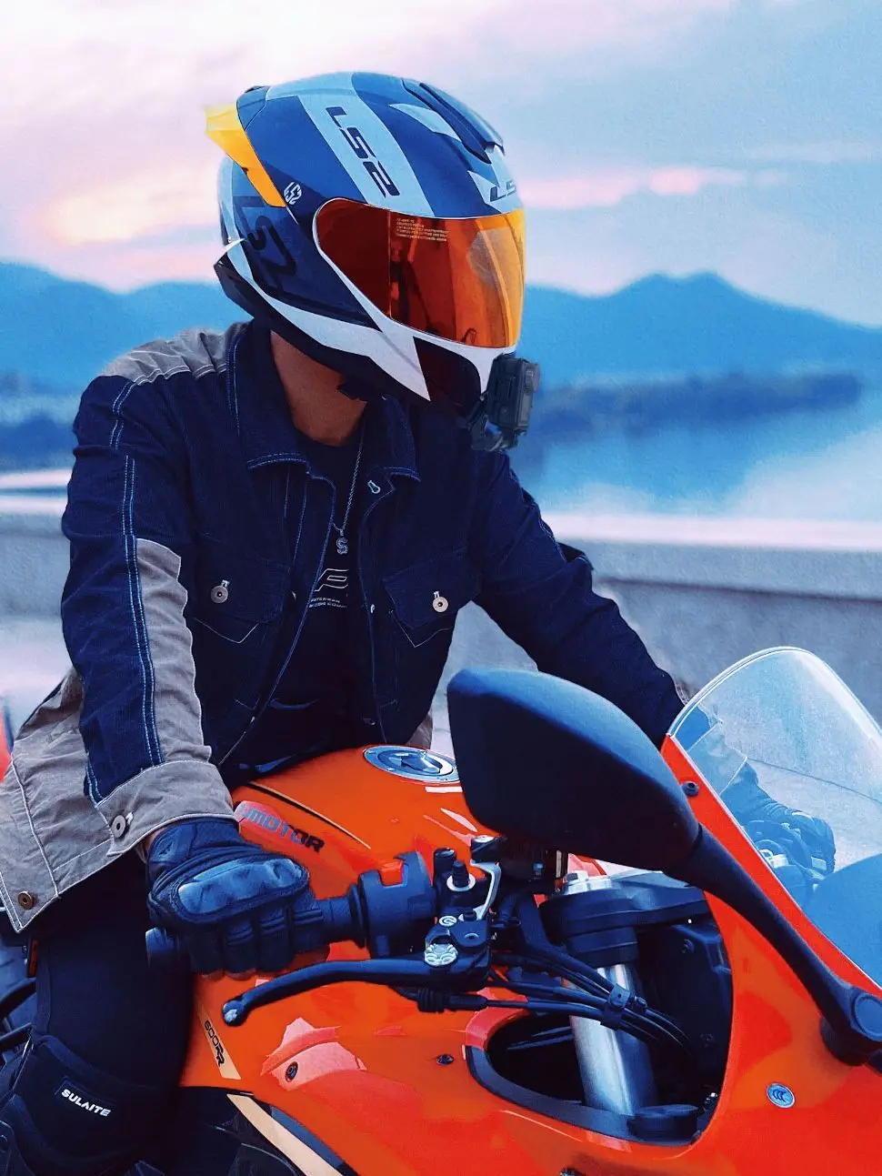 TUYU Premium personnalisé LS2 FF358 801 396 MX701CNC support de menton de casque en aluminium pour GoProMax Hero11 10Insta360 accessoires de caméra