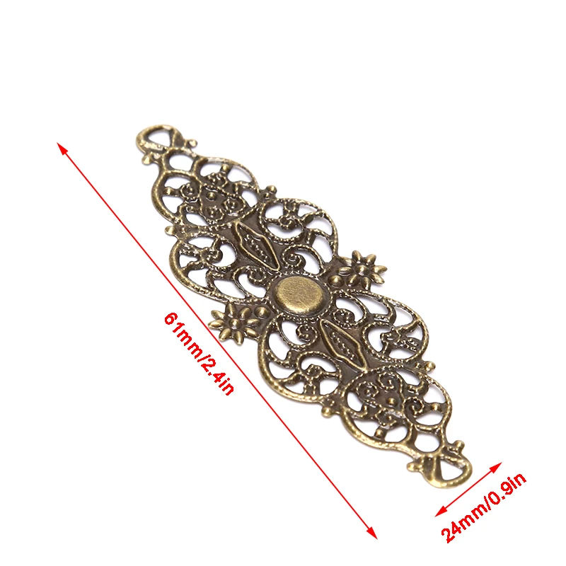 20Pcs Filigree Flower Wrap Connector Crafts Bronze Plated DIY Embellishments Findings Jewelry