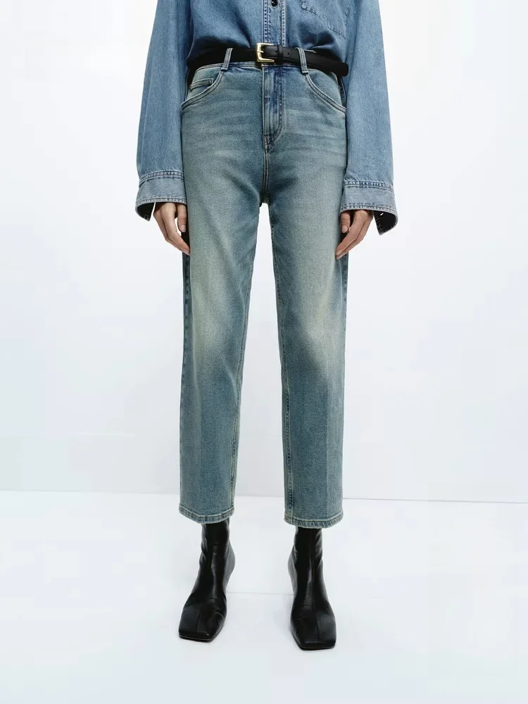 

Женские джинсы прямого кроя Edition, утягивающие, в ретро-стиле, осенняя новинка, из смесовой ткани (хлопок, полиэстер, спандекс)