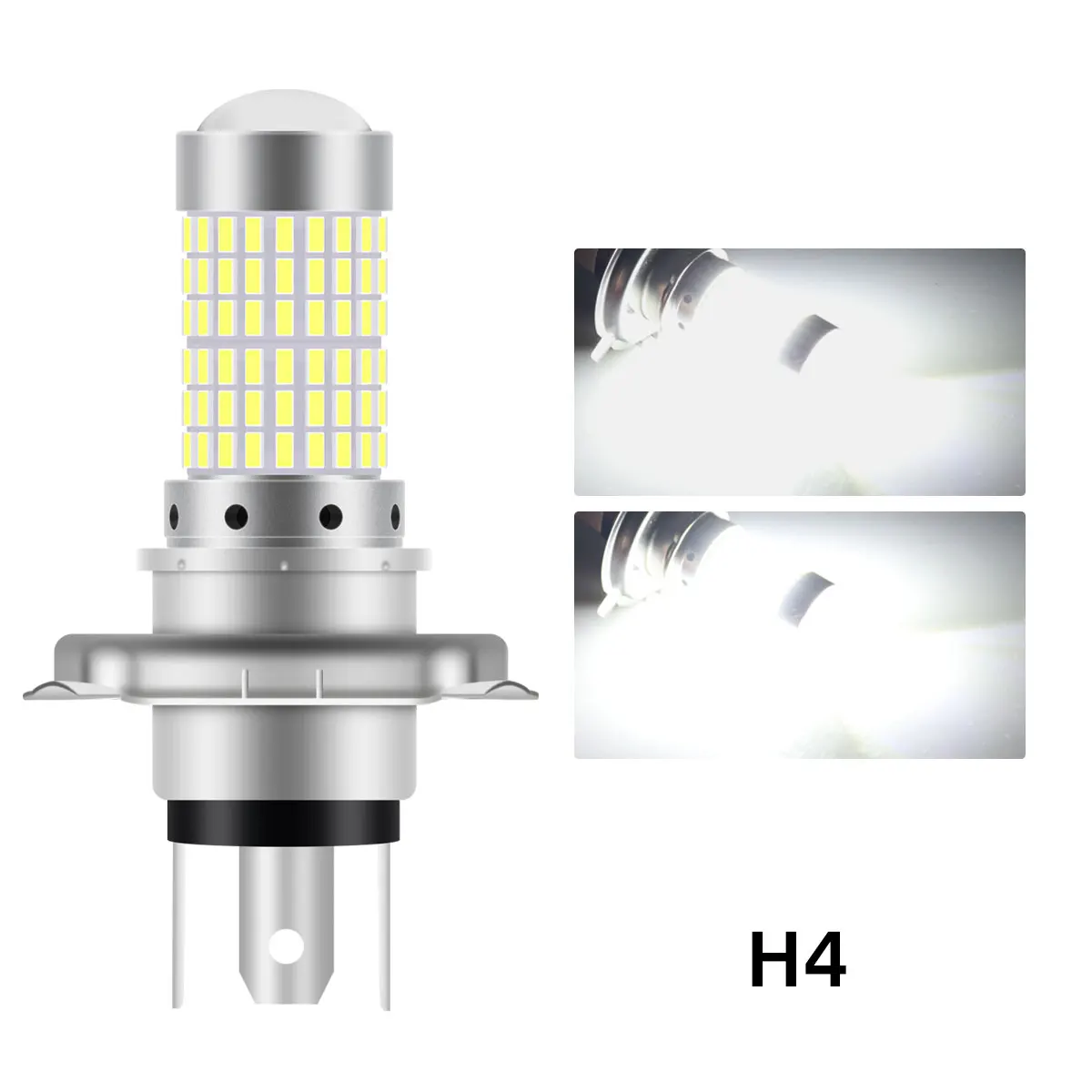 1 Stuks 144smd H4 P15d Ba20d Motorfiets Koplamp Lampen Wit 12V Led Koplamp Mistlicht Spotlight Play En Plug