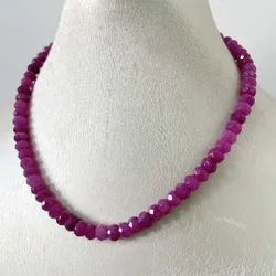 5*8MM Faceted Rubellite Natural Stone Necklace Brazil Pink Red Bead Women Luxury Gemstone Preciosas Jade Yoga Jewelry Female