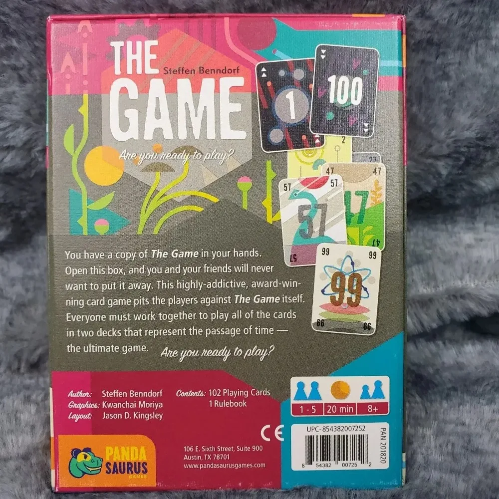 The Game by Steffen Benndorf A Pandasaurus Games Card Game COMPLETE SEALED Cards