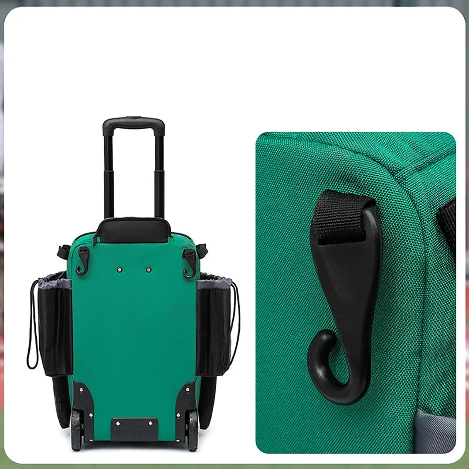 

Rolling Baseball Bag with Wheels Large Capacity Softball Bat Bag Multi Pocket Tote for Sports Gear