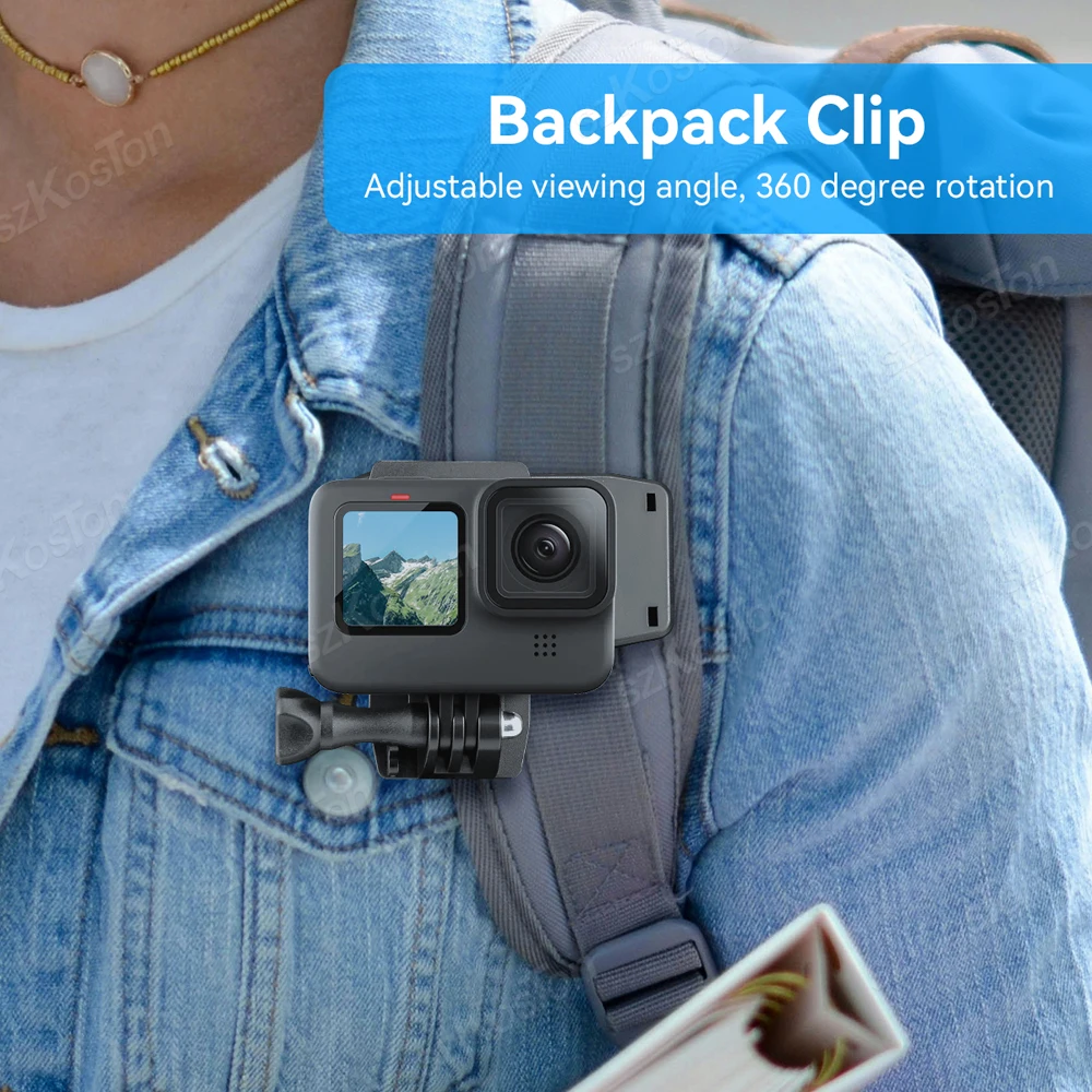 Backpack Strap Clip 360 Degree Rotation Hat Belt Clamp Mount For DJI Osmo Pocket 3 Action Camera Accessories