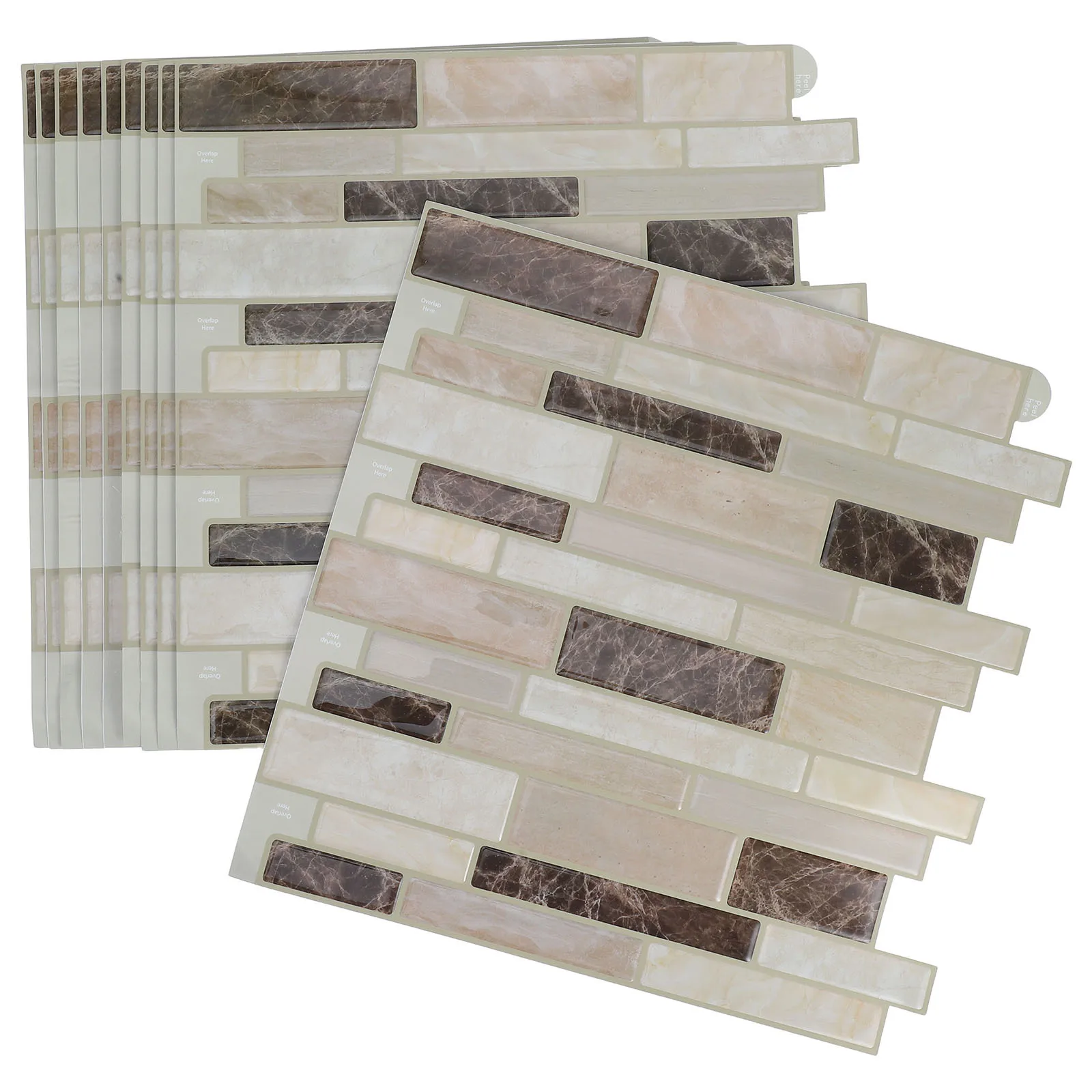 

10Pcs 30.5x30.5cm Marble Pattern Self-Adhesive Wall Stickers Waterproof Oilproof Kitchen Bathroom Decor Bathroom Wall Decal