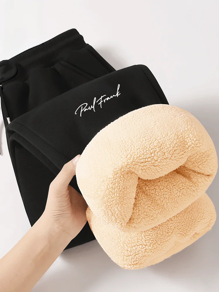 

Мужские повседневные брюки из плотной ткани с флисовой подкладкой, утепленные, с манжетами, свободного кроя, удобные, хлопковые, черные, зимние