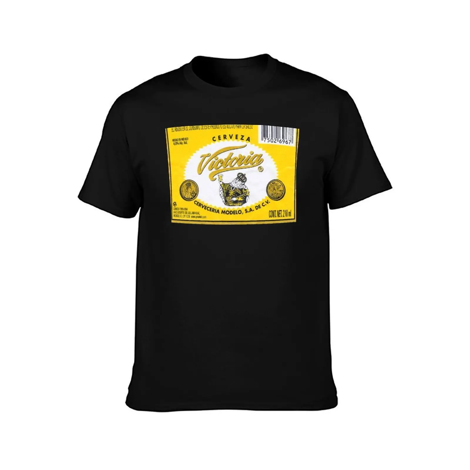 Cerveza Victoria T-Shirt, Summer Casual Cotton Tee, Oversized Streetwear Tops, Vintage Graphic Print, Loose Fit Short Sleeve