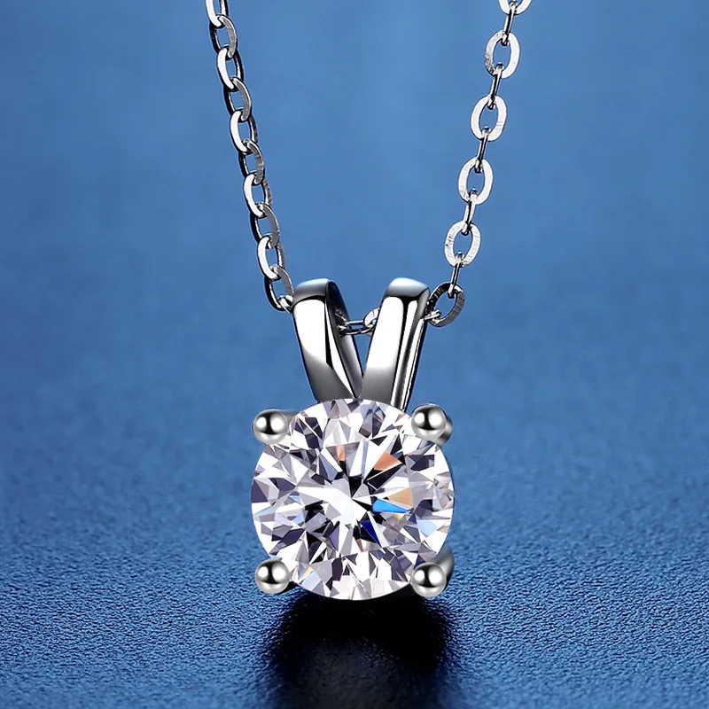 1 Carat Mozambique Diamond Rabbit Necklace Pendant Wedding Simulation Platinum Plated Locking Chain