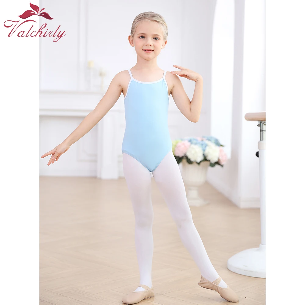 New Girls Ballet Leotard Dancewear Camisole Jumpsuit Cotton White Clothing for Practice