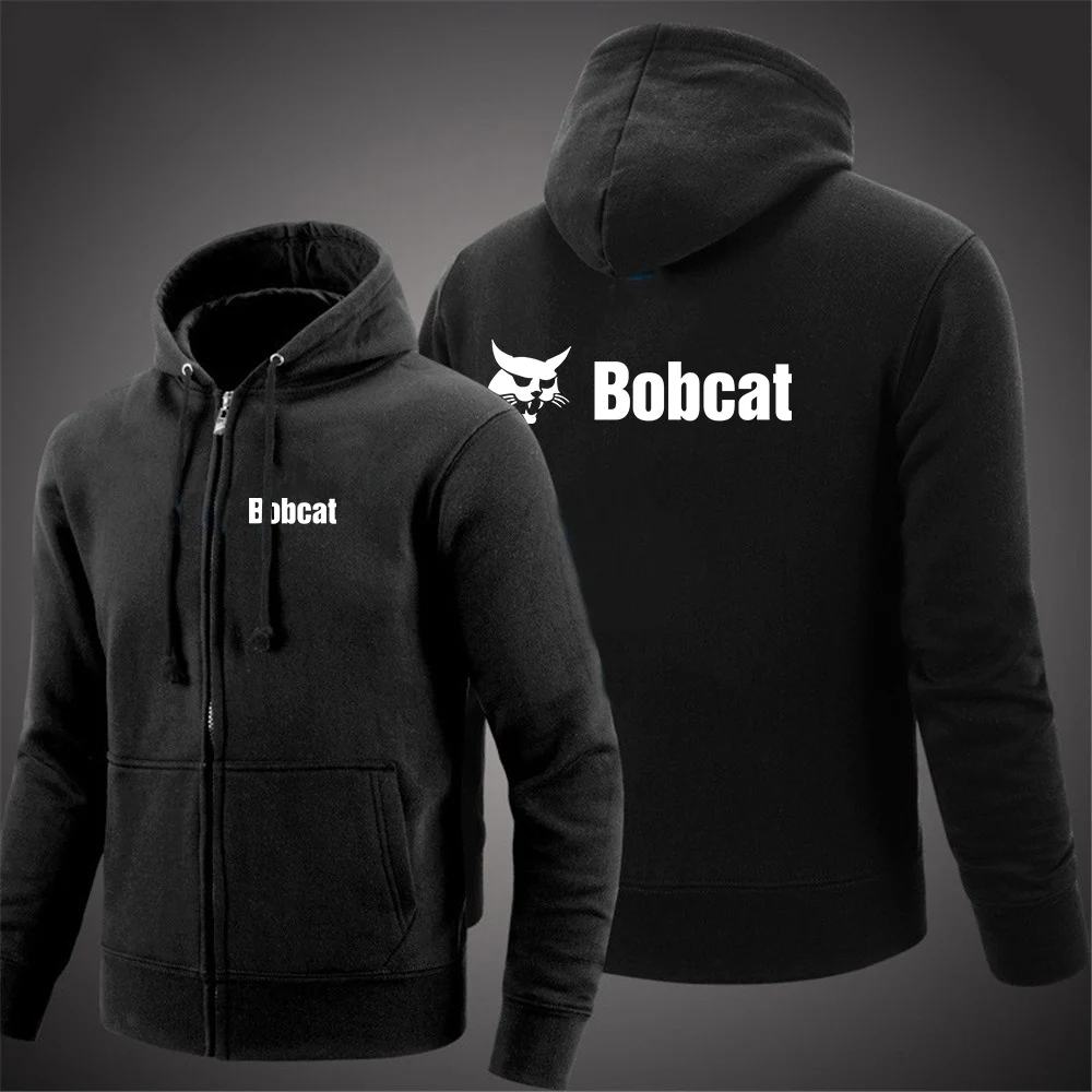 2022 Bobcat Heavy Equipment Men's New Long Sleeves Zipper Hoodies Fashion Printing Sweatshirt Casual Sportswear Jacket Coat Tops