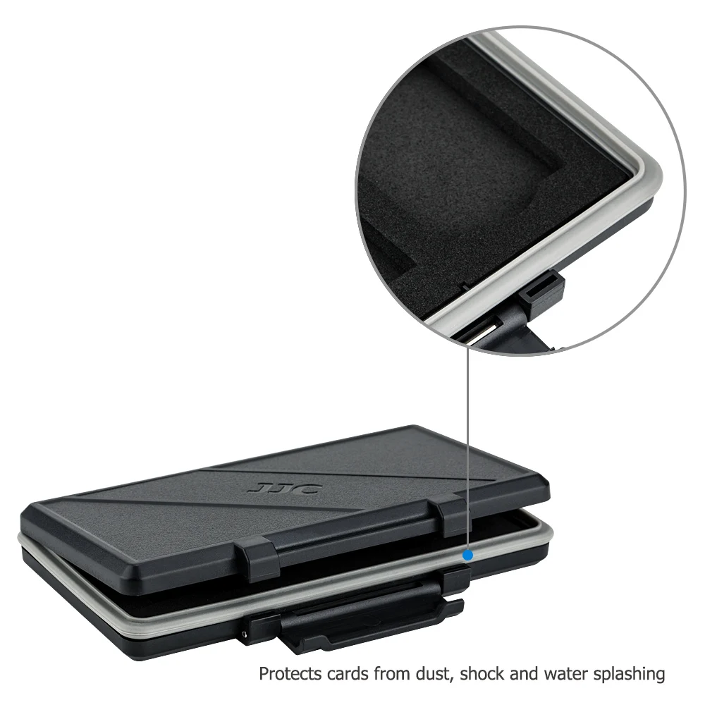 JJC 6 فتحات بطاقة الذاكرة حامل صندوق تخزين المنظم ل XQD بطاقة محفظة حارس حامي ل نيكون Z6 Z7 D850 D500 D6 D5