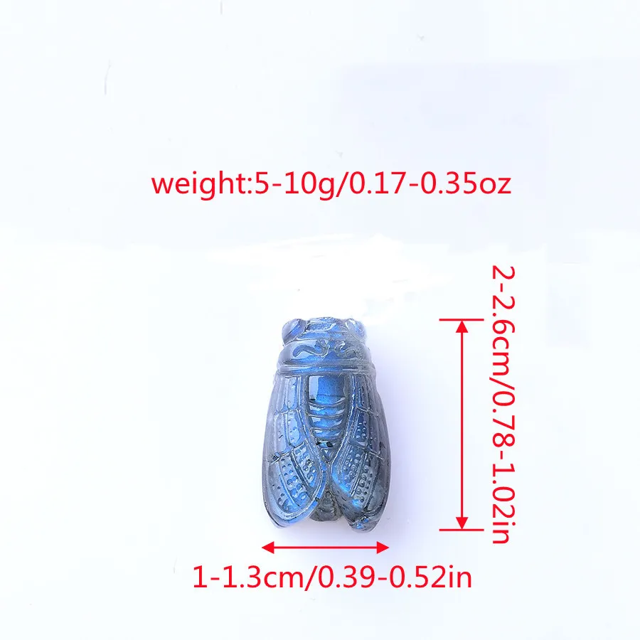 1pc Natural Labradorite Cicada insect Pendant Rock Mineral Specimen Jewelry Reiki Healing Stone For Unisex Charm Souvenir  Gifts