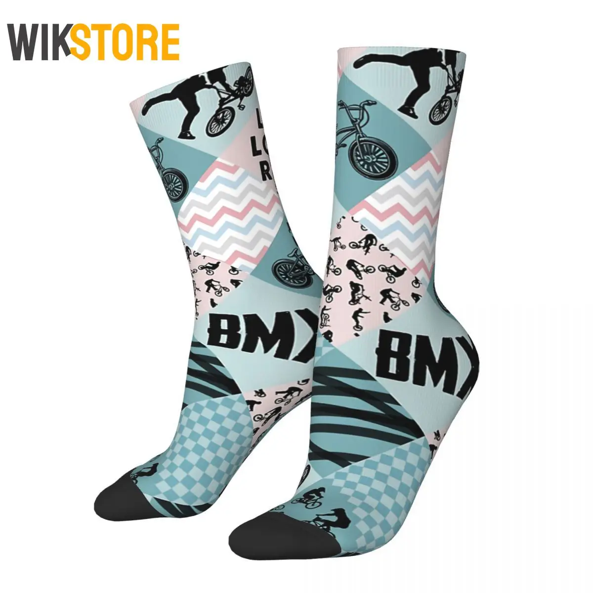 Chaussettes de sport vintage Happy Crew pour hommes et femmes, Hip Hop, BMX, Cross, Live, ELI, vélo, UHarajuku, nouveauté