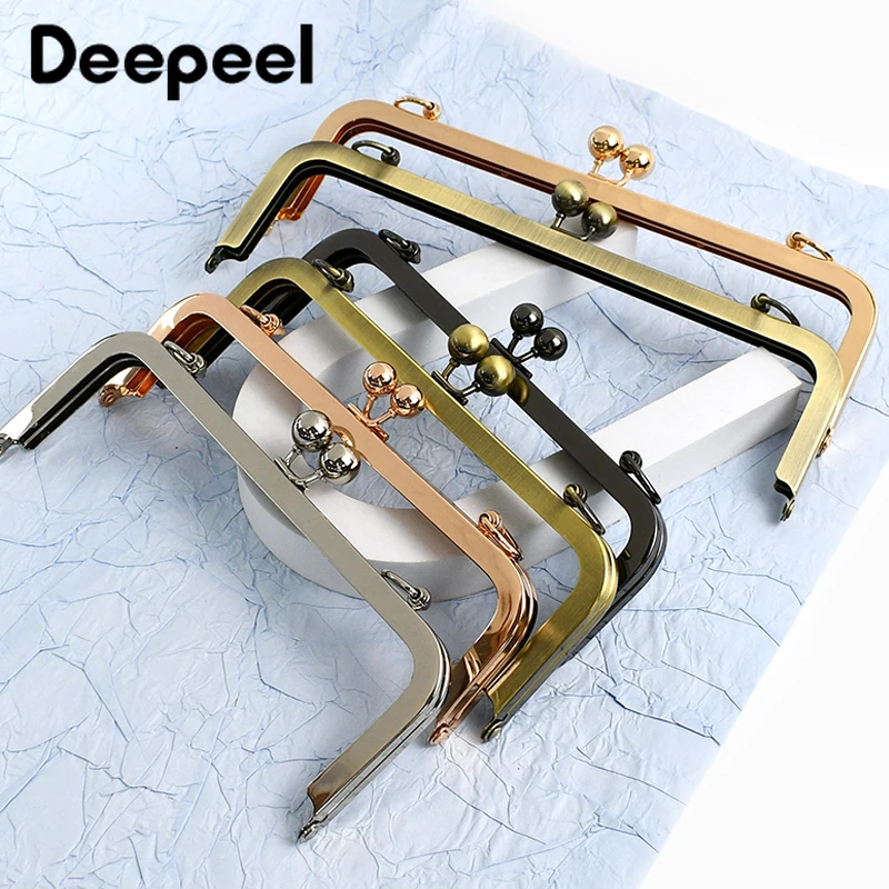 20/25cm bolsos de Metal mango suave monedero marco Clourse Clip beso cierre bolso cartera soportes de tornillo accesorios de bolsa DIY, 1/2/5 Uds