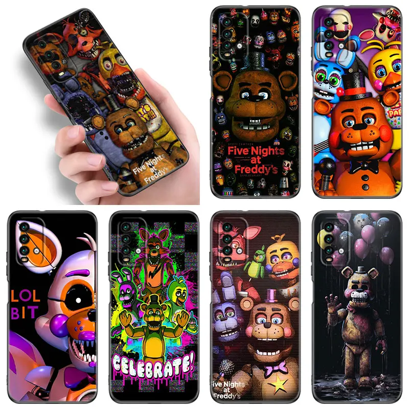 F-Fnaf A-Animatronics Black Phone Case For Redmi 10 Prime A1 A2 Plus K30 K40 Gaming K60 Pro 9 9A 9C 9T 10A 10C 12 12C 13C