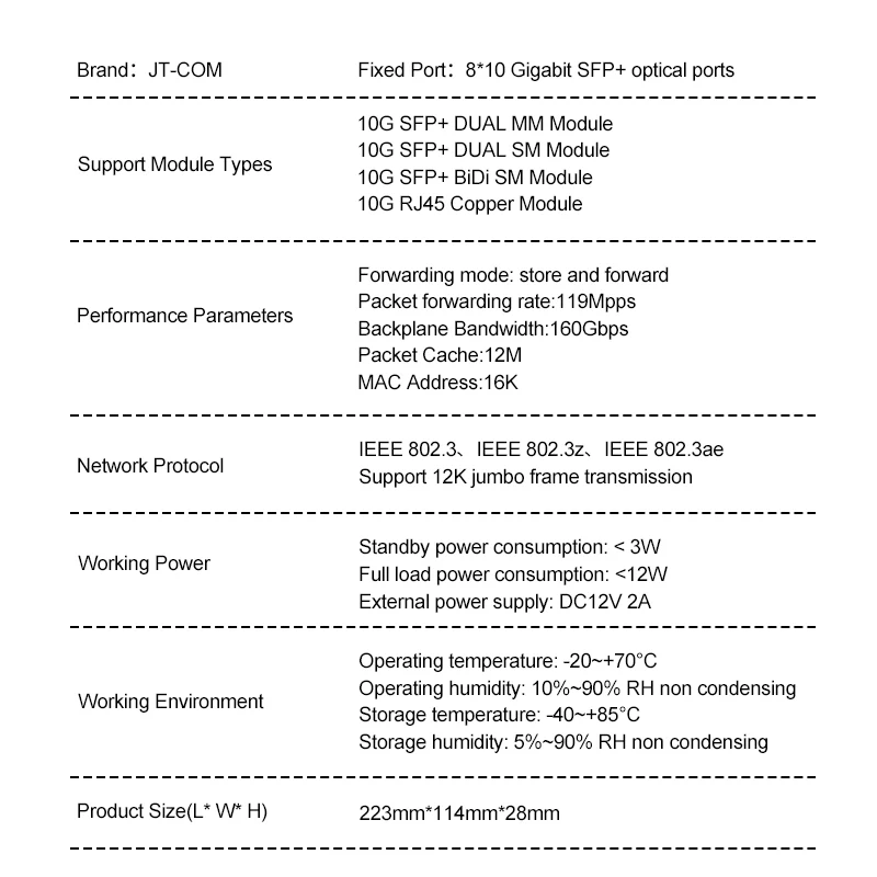 Omay 8พอร์ต10G SFP + อีเธอร์เน็ตสวิตช์เดสก์ท็อปที่ไม่มีการจัดการเราเตอร์อินเตอร์เน็ต10000Mbps ออปติคอล SFP + เสียบแล้วเล่นแล็บที่บ้านโดยไม่มีการจัดการ
