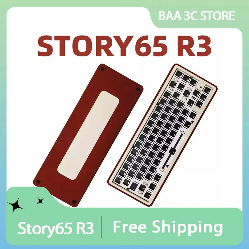

Комплекты механической клавиатуры Story65 R3, трехрежимная клавиатура из алюминиевого сплава, RGB-прокладка, игровая клавиатура с горячей заменой, аксессуары для ПК