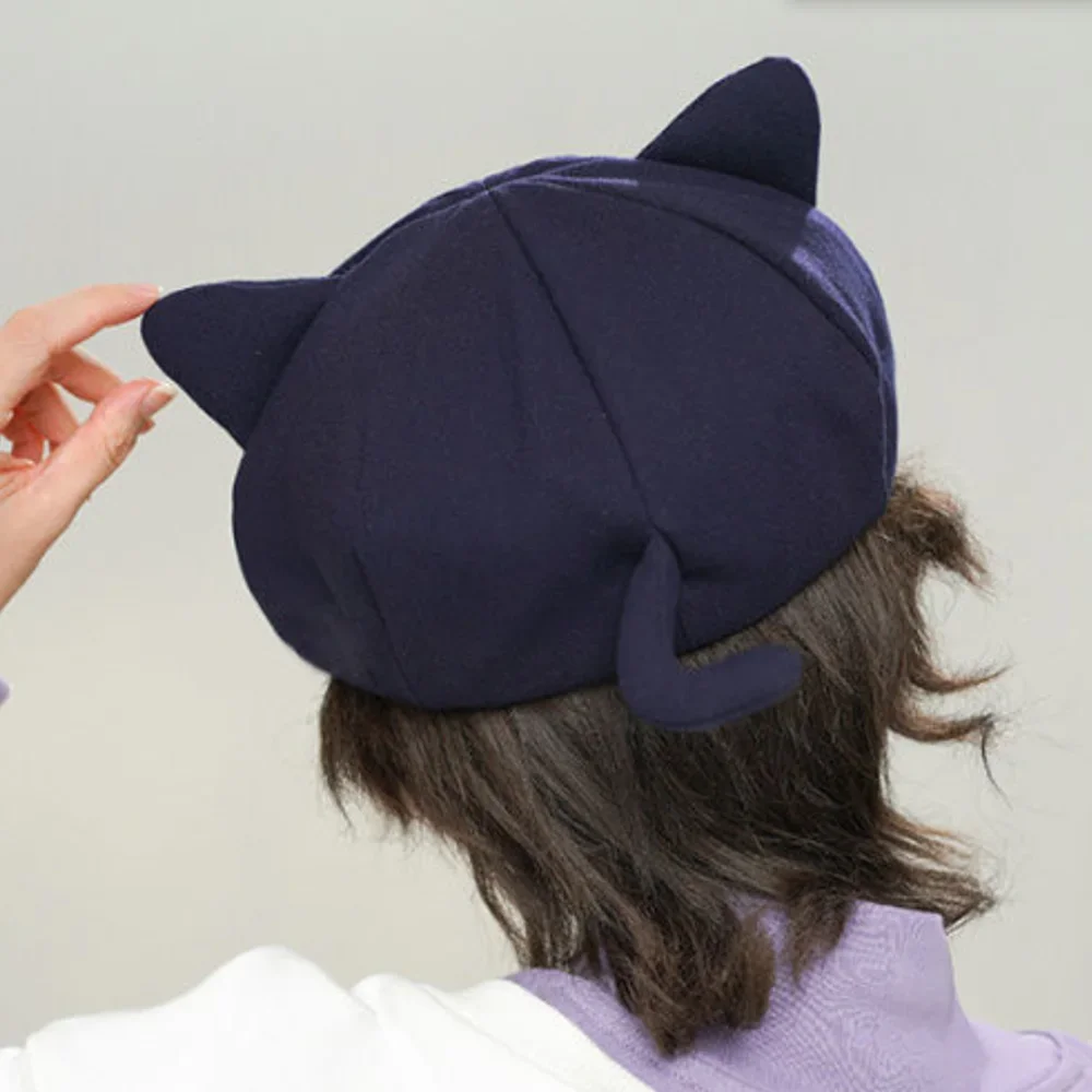 Game Genshin Impact Scaramouche Cat Cosplay Octagonal Hat Unisex Kids Adult Wanderer Balladeer Beret Cap Kunikuzushi Accessories