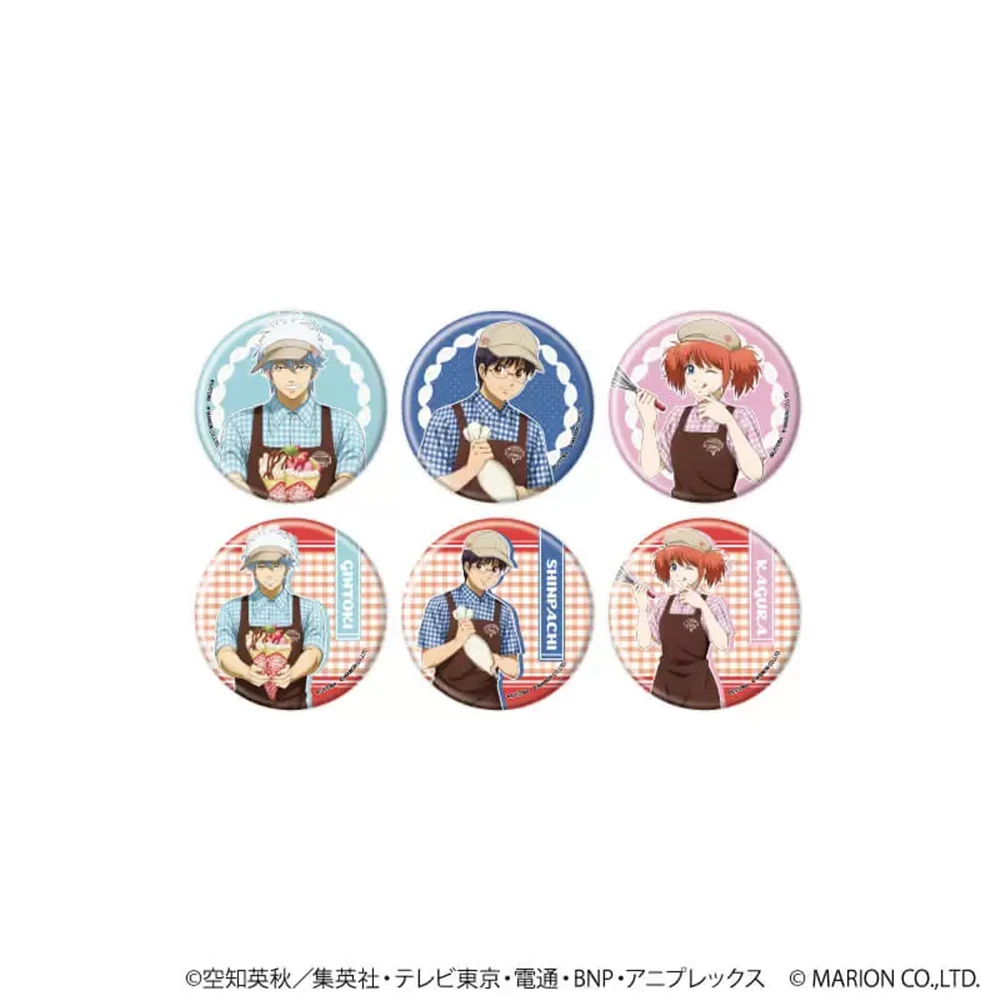 58mm Anime Waiter Sakata Gintoki Sadaharu Hijikata Toushirou Cosplay COSTUME Badge Pin SPTE Tinplate Brooch﻿ Prop