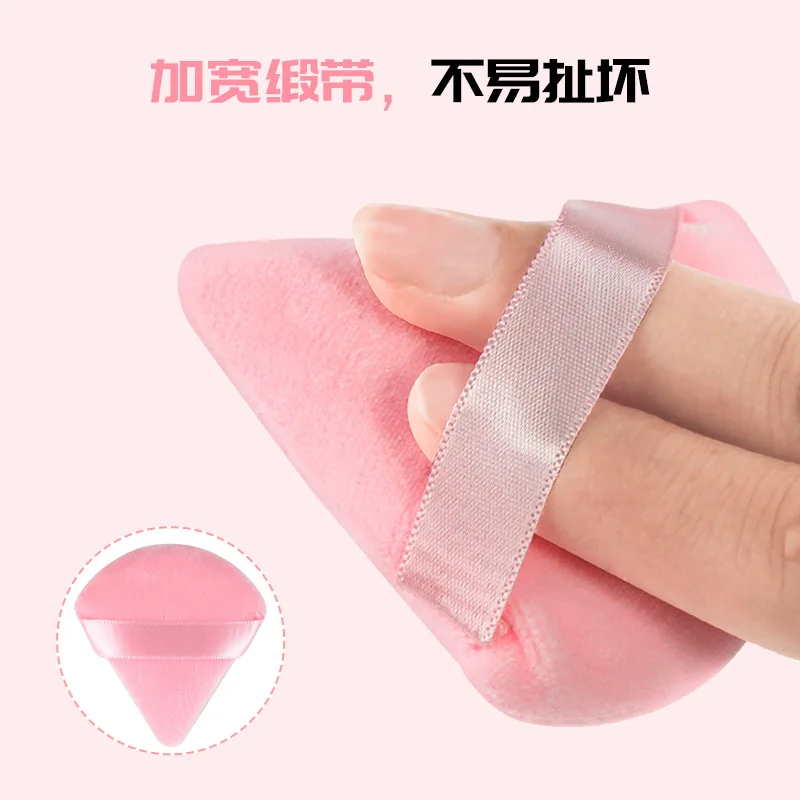 6PCS Driehoekige pluche poederdons Geschikt voor zowel droog als nat gebruik Past op de huid met zachtheid Sets Make-up poederdons
